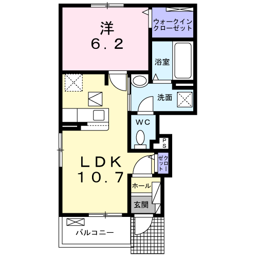 ＳＫパレス　1LDK間取・配置図