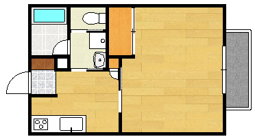 ペアハイツ平原　1K間取・配置図