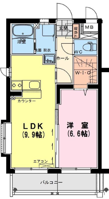 レジデンス　けやき　1LDK間取・配置図