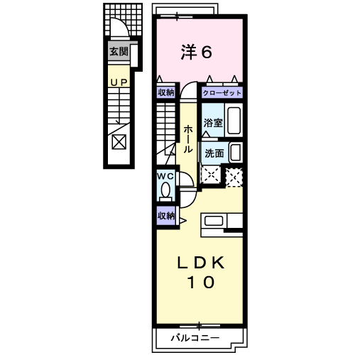 サウスウェーⅢ　1LDK間取・配置図