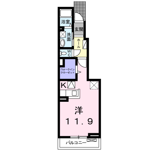 サニーヒル　1R間取・配置図