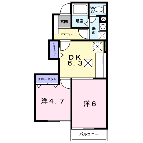 パストラーレ 2DK・・・102号室