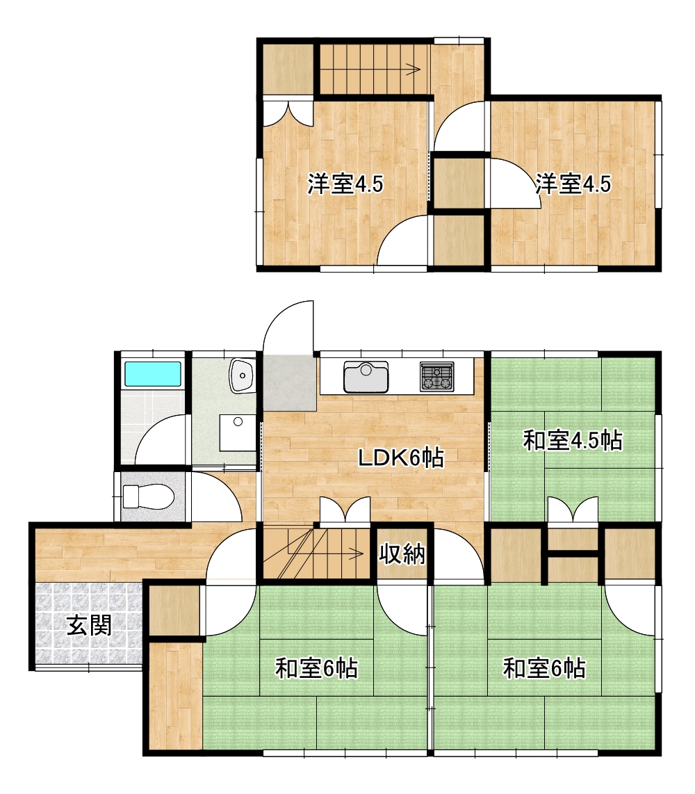 山本貸家間取・配置図