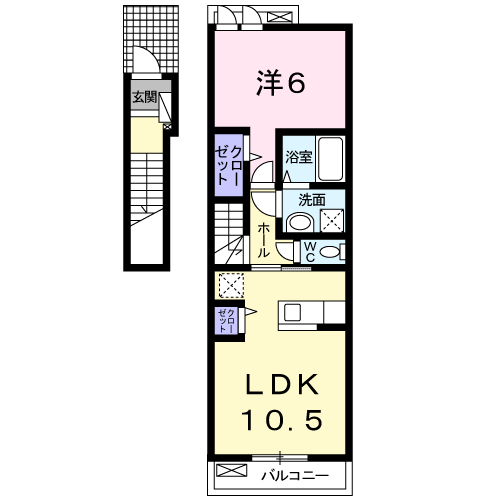 ラフレシール.Ｙ　1LDK間取・配置図