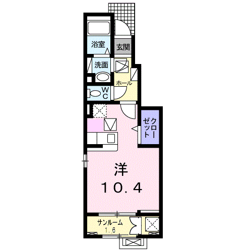 オーブ・ココ　Ⅳ・・・101号室間取・配置図