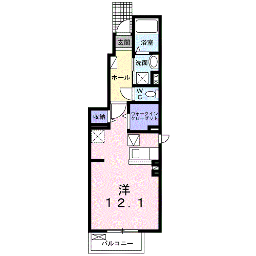 パールリバー アイランド1号館・・・101号室間取・配置図