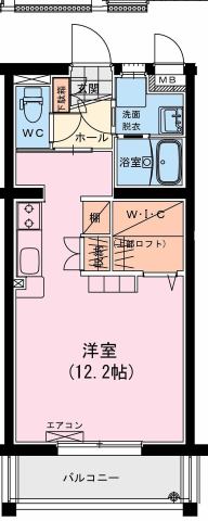 Sunlight 祇園　1R+ﾛﾌﾄ間取・配置図