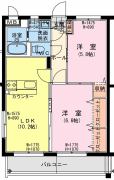(仮称)延岡・大貫町6丁目マンション　2LDK間取・配置図