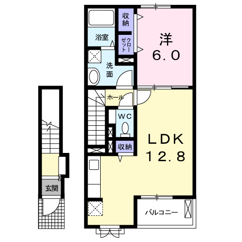 ラコルトB間取・配置図