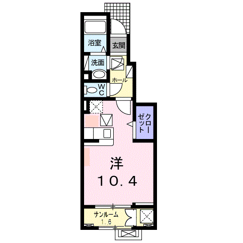 グランフィールドA・・・104号間取・配置図