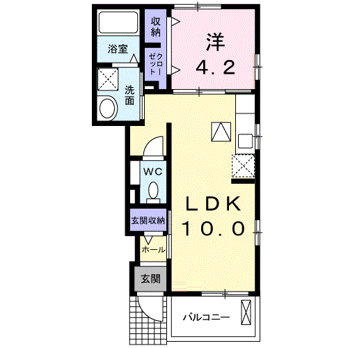 ブローテ・・・105号室間取・配置図