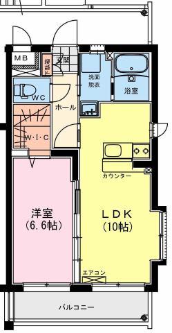 Sunlight祇園 1LDK間取・配置図