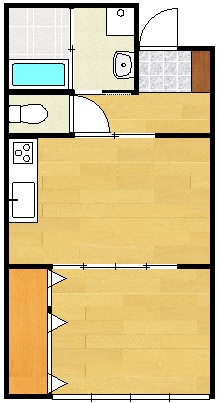 2.UMK祇園ビル　1DK間取・配置図