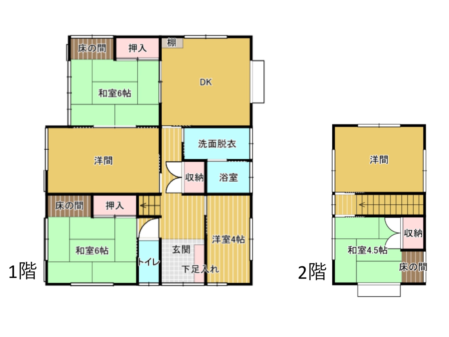 浜町　6DK　中古住宅間取・配置図