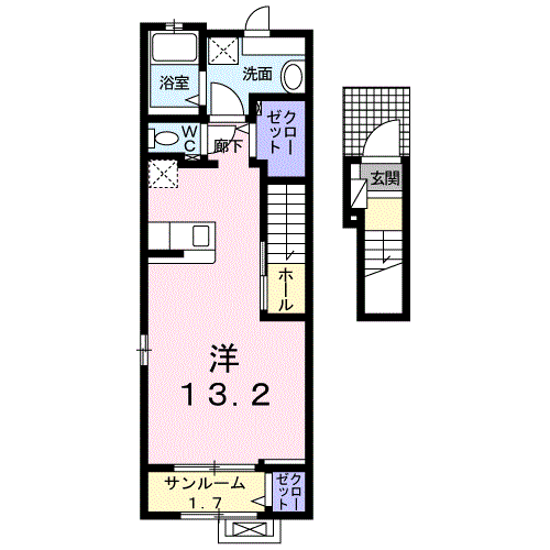 ラベンダーA　2階間取・配置図