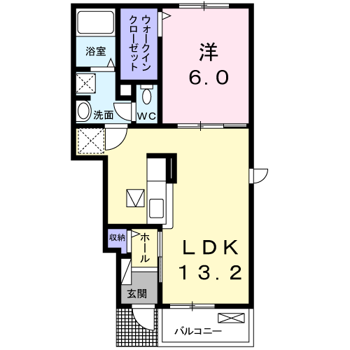 エレガンシア・デーアYⅡ・・・104号室間取・配置図