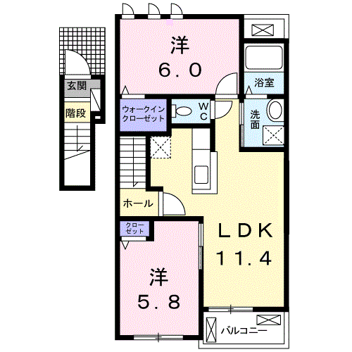 Vent・Vert Ⅱ　2LDK・・・202号室
