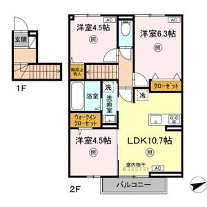 D-serena古川Ⅰ(3LDK)間取・配置図