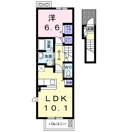 ラフレシール・M・・・204号室間取・配置図