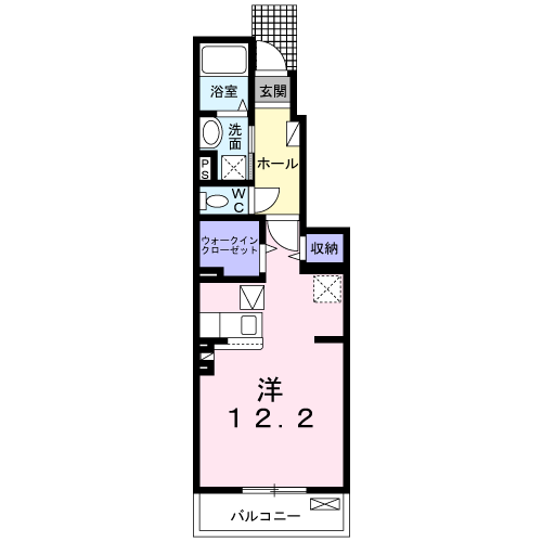 SKパレスⅡ 1K・・・104号間取・配置図