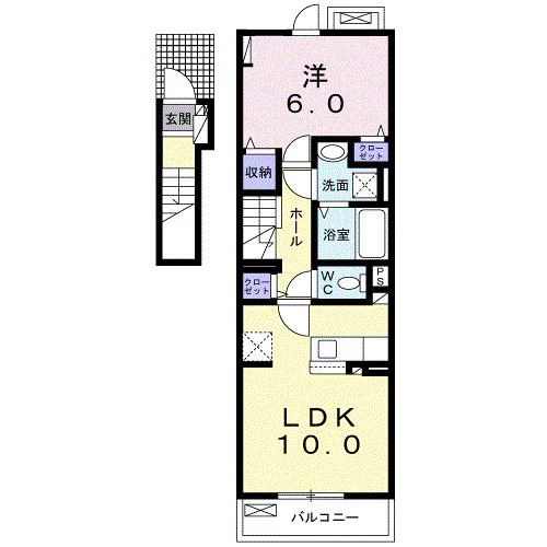 テヤン  コンフォート  1LDK・・・202号室・203号室間取・配置図