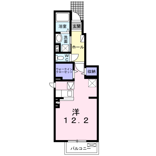 テヤン  コンフォート  1R・・・106号室間取・配置図