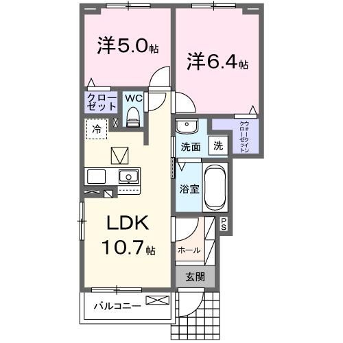 カプシーヌ セゾン ・・・102号室間取・配置図