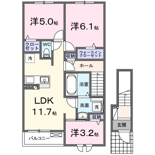 カプシーヌ セゾン ・・・202号室間取・配置図