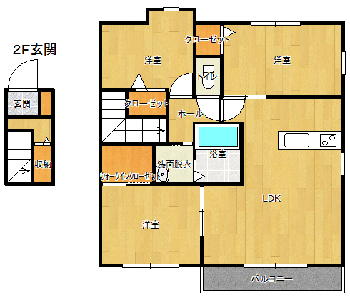 カンパネラⅡ　3LDK間取・配置図