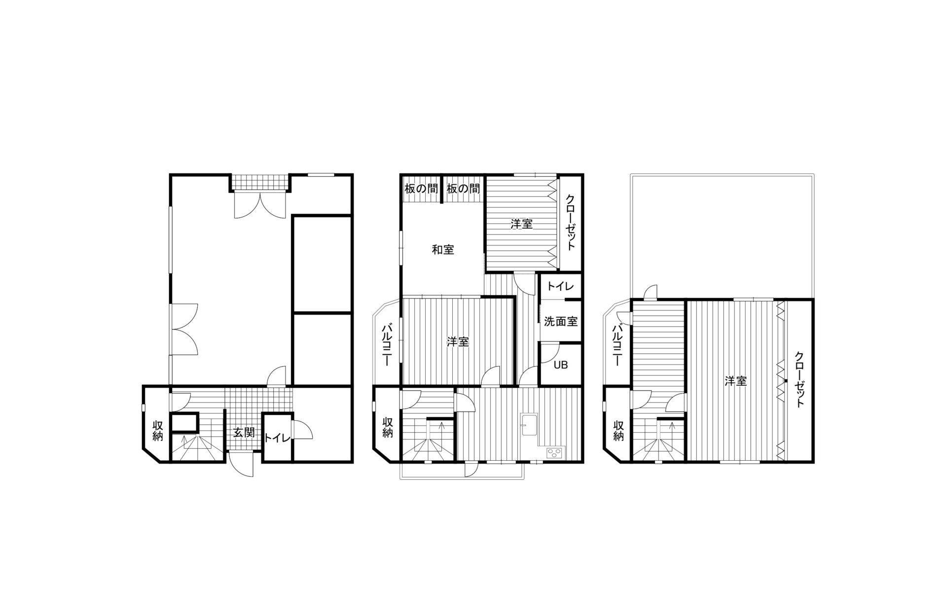 【店舗兼住宅】安賀多町2丁目　3階建　住宅+店舗間取・配置図