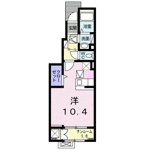 オーブ・ココ Ⅴ・・・102号室間取・配置図