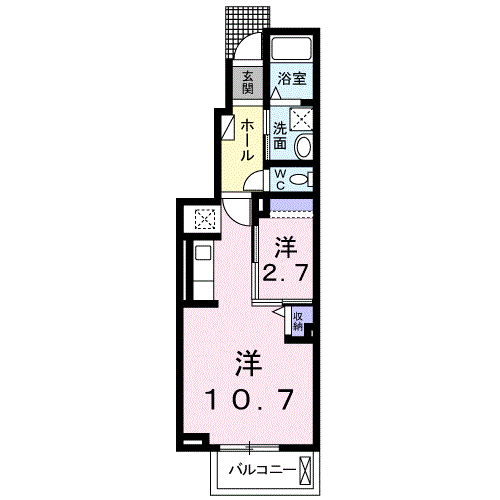 シェーネ　グランツ　1SK・・・103号室間取・配置図