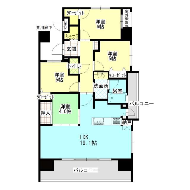 サンパーク延岡中央レジデンス　205号室間取・配置図