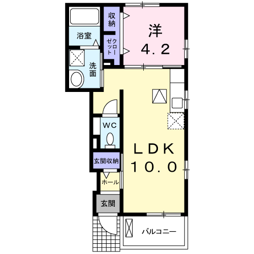 メゾン・ド・クレール B・・・103号室間取・配置図