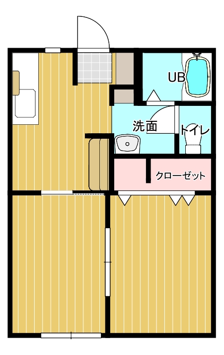 メゾンドール川島　2DK・・・B101号・D101号間取・配置図