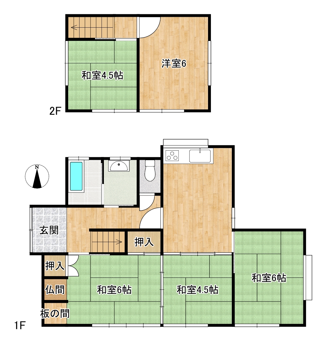 沖田町　中古住宅間取・配置図