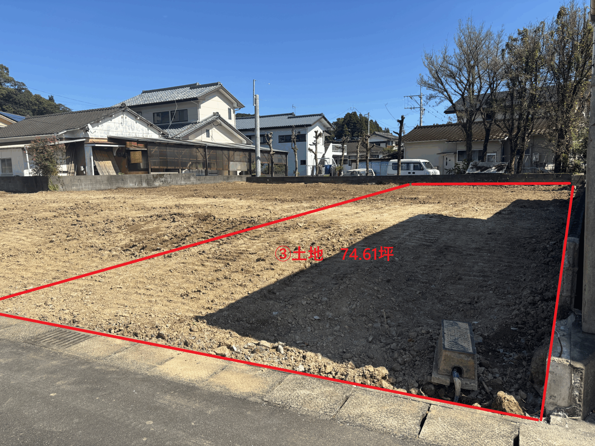 富美山町　土地③　74.61坪　更地