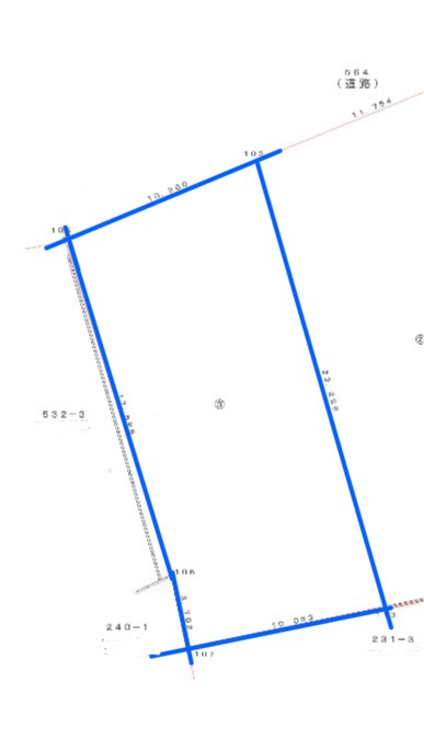 富美山町 土地③ 67.57坪 更地間取・配置図