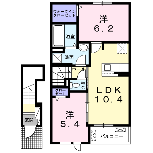 ＳＫパレス　2LDK・・・203号室間取・配置図