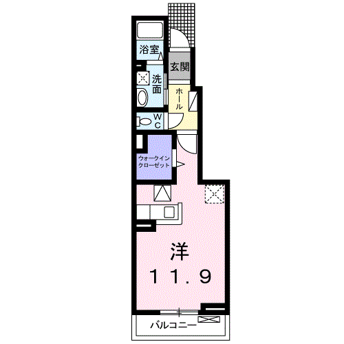アム・フラット　1R・・・102号室間取・配置図