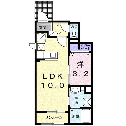 グラウビュンデン　ヴィレッジ・・・105号室間取・配置図