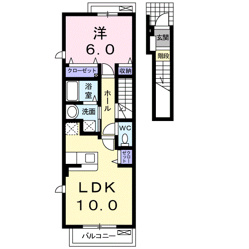 セレーノ パラッツオ　1LDK・・・203号室間取・配置図