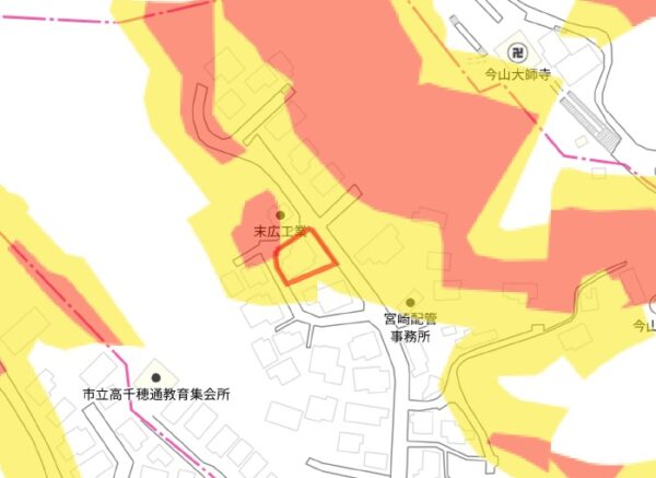 高千穂通　土地　約107坪　現状渡し（古家付き）