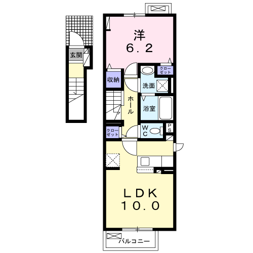 La・CaSa NOAH 1LDK・・・2階角部屋