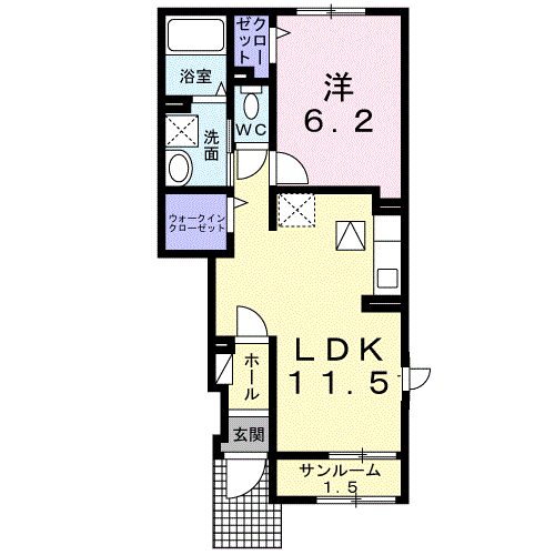 ローレルＡ ・・・102号室間取・配置図