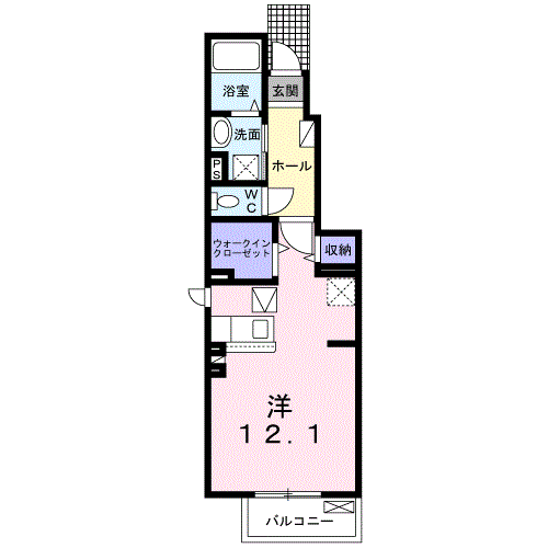 パールリバー アイランド1号館・・・102号室間取・配置図