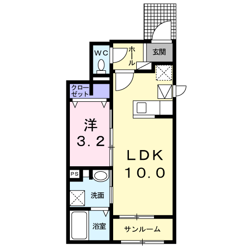 ベル・イースト・・・101号室間取・配置図