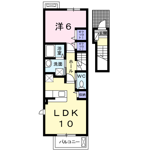 アストロ　1LDK・・・204号室間取・配置図