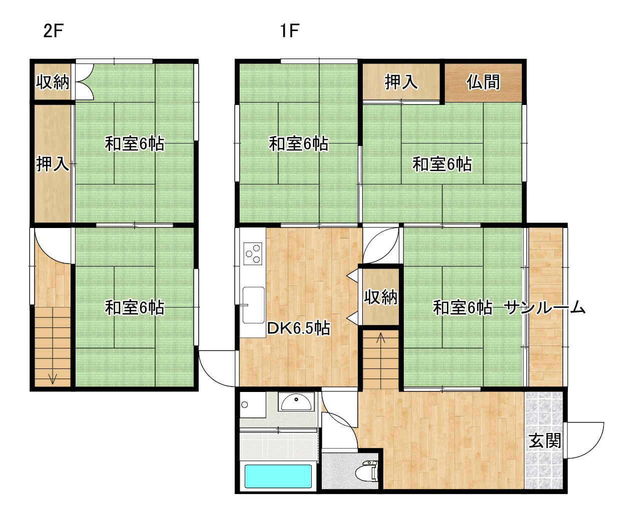 北方町曽木字下曽木前 子1812番3間取・配置図