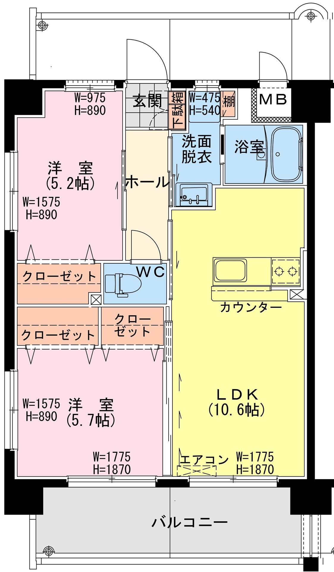 （仮称）北小路YMマンション　2LDK